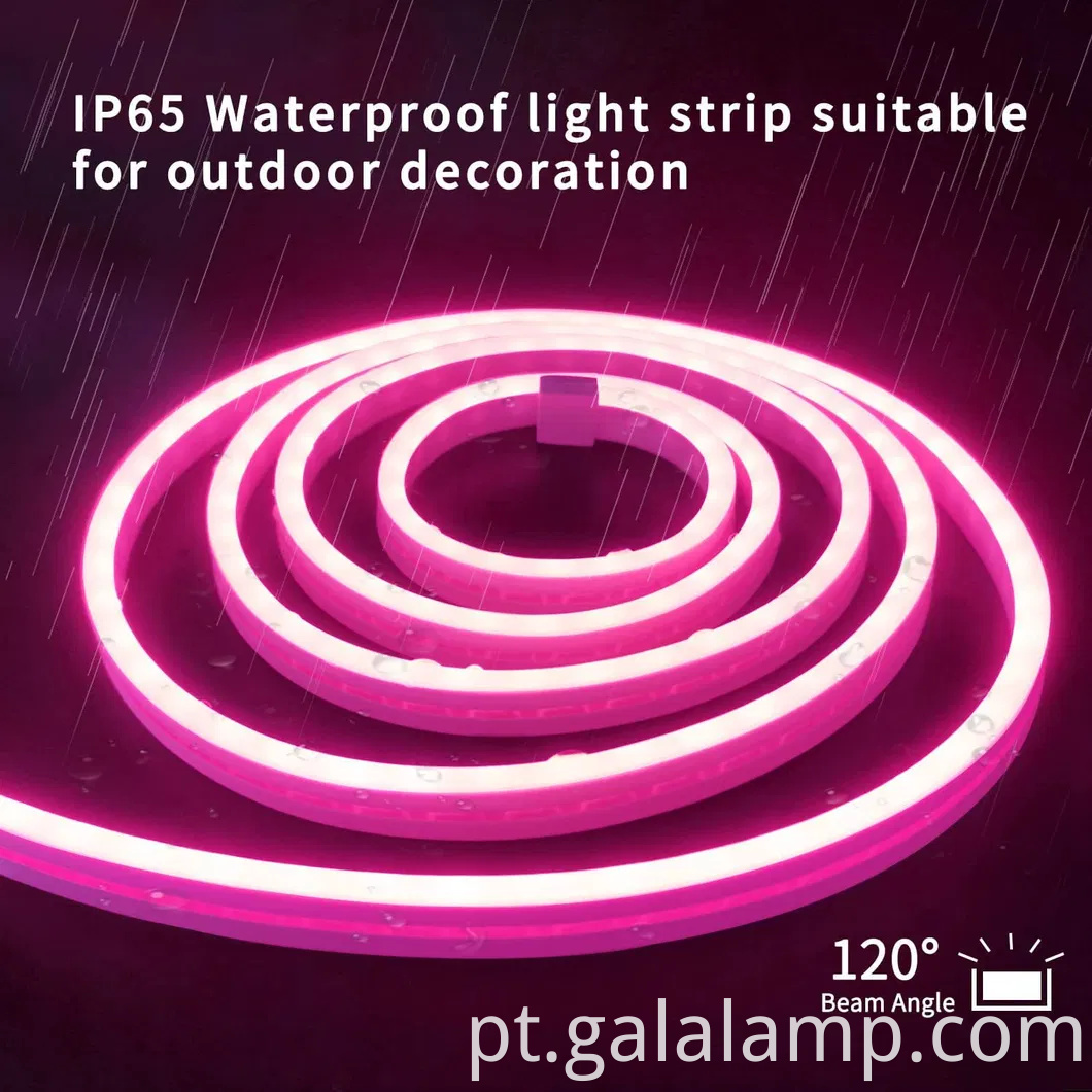 Luzes de tira de neon de silicone IP67 flexíveis coloridas para decoração de casa e jardim